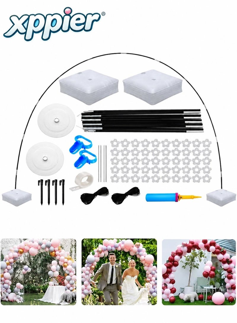 xppier Balloon Arch Kit with Base, Adjustable Balloon Arch Stand Kit for Outdoors Indoor, 50Pcs Balloon Clips, Balloon Pump Knotter for Wedding Baby Shower Birthday Party Supplies Decorations for Kids - Image 1