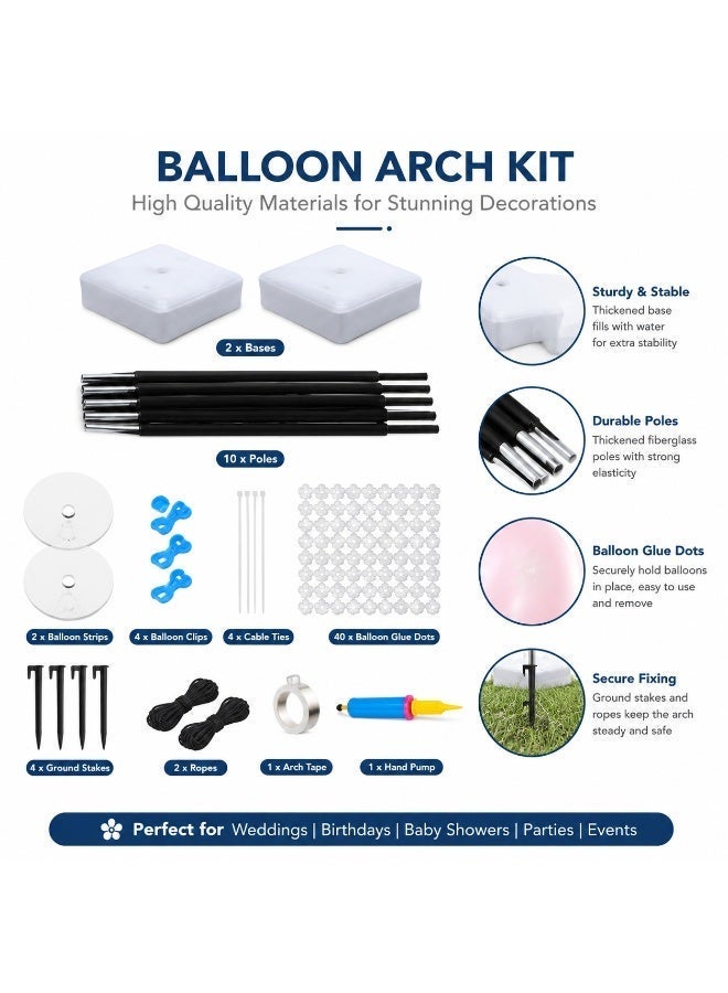 xppier Balloon Arch Kit with Base, Adjustable Balloon Arch Stand Kit for Outdoors Indoor, 50Pcs Balloon Clips, Balloon Pump Knotter for Wedding Baby Shower Birthday Party Supplies Decorations for Kids - Image 3