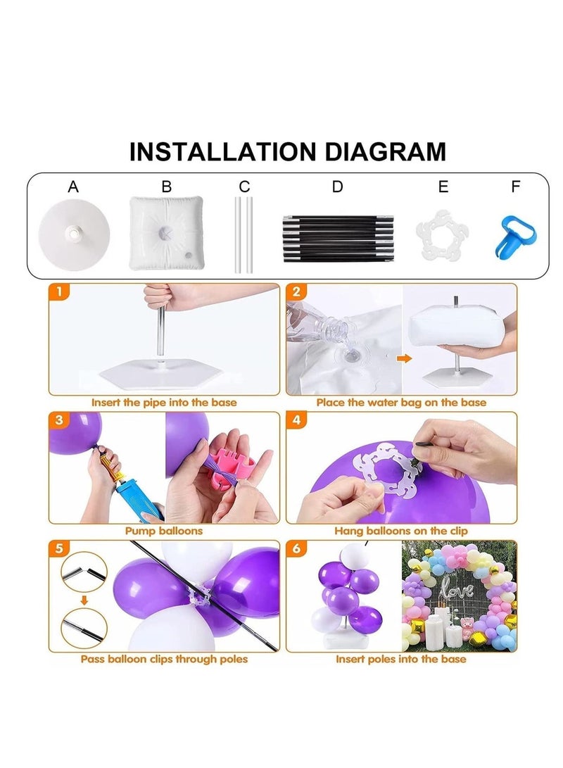 xppier Balloon Arch Kit with Base, Adjustable Balloon Arch Stand Kit for Outdoors Indoor, 50Pcs Balloon Clips, Balloon Pump Knotter for Wedding Baby Shower Birthday Party Supplies Decorations for Kids - Image 4