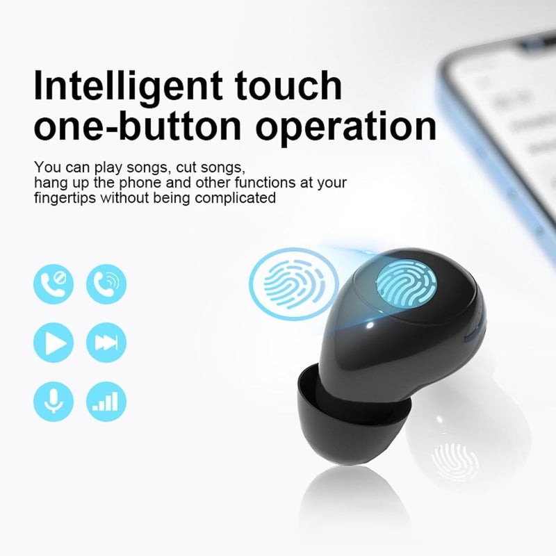 SWIUKPHE Invisible Mini Earbuds Wireless Bluetooth, Low Profile Micro Smallest Tiny Discreet Hidden Earbuds for Work, Small Headphones, Invisible Sleep Wireless Earphone, IPX5 Waterproof for Small Ear Canals - Image 3