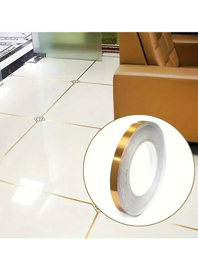 Generic 2PCS Gold Graphic Art Tape - Self-Adhesive, Decorative Duct Tape with Mirror Finish for DIY Projects, Wall, Floor, Cars  - Image 3