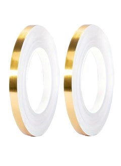 Generic 2PCS Gold Graphic Art Tape - Self-Adhesive, Decorative Duct Tape with Mirror Finish for DIY Projects, Wall, Floor, Cars  - Image 1