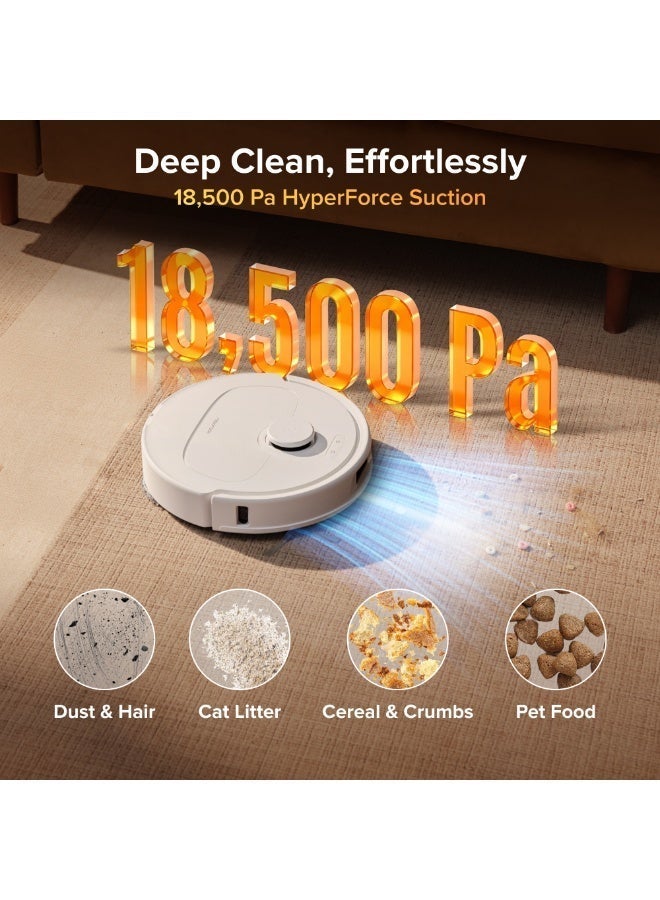 روبو روك مكنسة وممسحة roborock Qrevo S Pro Robot، شفط 18,500 باسكال، قاعدة متعددة الوظائف مع ممسحة 75 درجة مئوية، تنظيف ذاتي، تجنب العوائق الذكية، فرشاة مضادة للتشابك، ممسحة دوارة قابلة للرفع، أبيض - Image 3