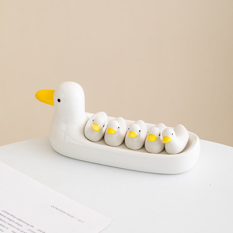 Readtu Cute Duck Ceramic Chopstick Rest - Image 2