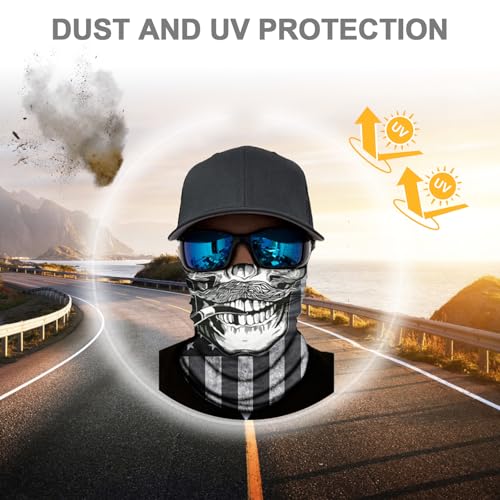 APEBAZY 12PCS Multi purpose Skull Neck Gaiters, Motorcycle Face Mask UV Protection, Unisex Suitable, for Halloween Carnival Parties and Outdoor Activities - Image 4