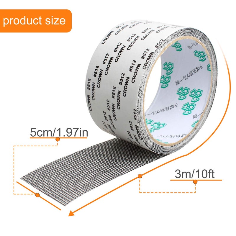 REPLEX 10ft Window Screen Repair Tape Strong Adhesive Good Fiberglass Covering Wire mesh Repair Kit Tape with Scissors for Screen Door and Window Screen Tears Holes - Image 3
