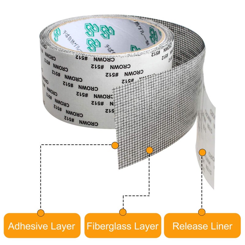 REPLEX 10ft Window Screen Repair Tape Strong Adhesive Good Fiberglass Covering Wire mesh Repair Kit Tape with Scissors for Screen Door and Window Screen Tears Holes - Image 2