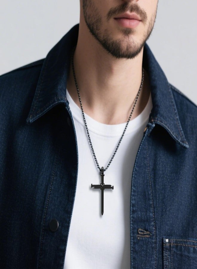 CXLDTE Easter Basket Stuffers Gifts Cross Necklace for Men Kids Teen Boys Gift Ideas 12 14 13 10 11 15 Year Old Baptism Christian Confirmation First Communion Gifts for Teens Teenage Boys To My Son from Mom - Image 2