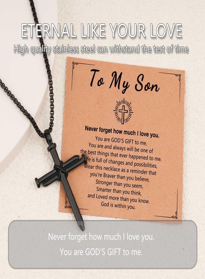CXLDTE Easter Basket Stuffers Gifts Cross Necklace for Men Kids Teen Boys Gift Ideas 12 14 13 10 11 15 Year Old Baptism Christian Confirmation First Communion Gifts for Teens Teenage Boys To My Son from Mom - Image 5