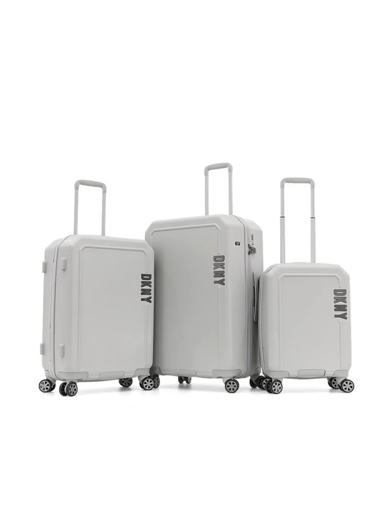 DKNY Clean Cut Hardside Luggage on Wheels for Unisex | Ultra Lightweight ABS on with Spinner Wheels 4 Color Sky Grey