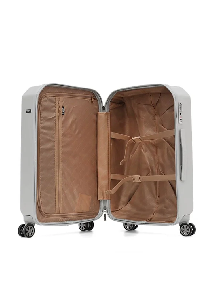 DKNY Clean Cut Hardside Luggage on Wheels for Unisex | Ultra Lightweight ABS on with Spinner Wheels 4 Color Sky Grey