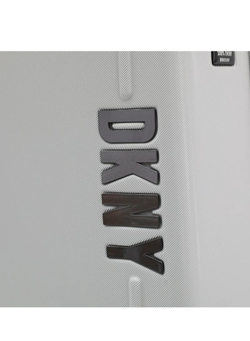 DKNY Clean Cut Hardside Luggage on Wheels for Unisex | Ultra Lightweight ABS on with Spinner Wheels 4 Color Sky Grey