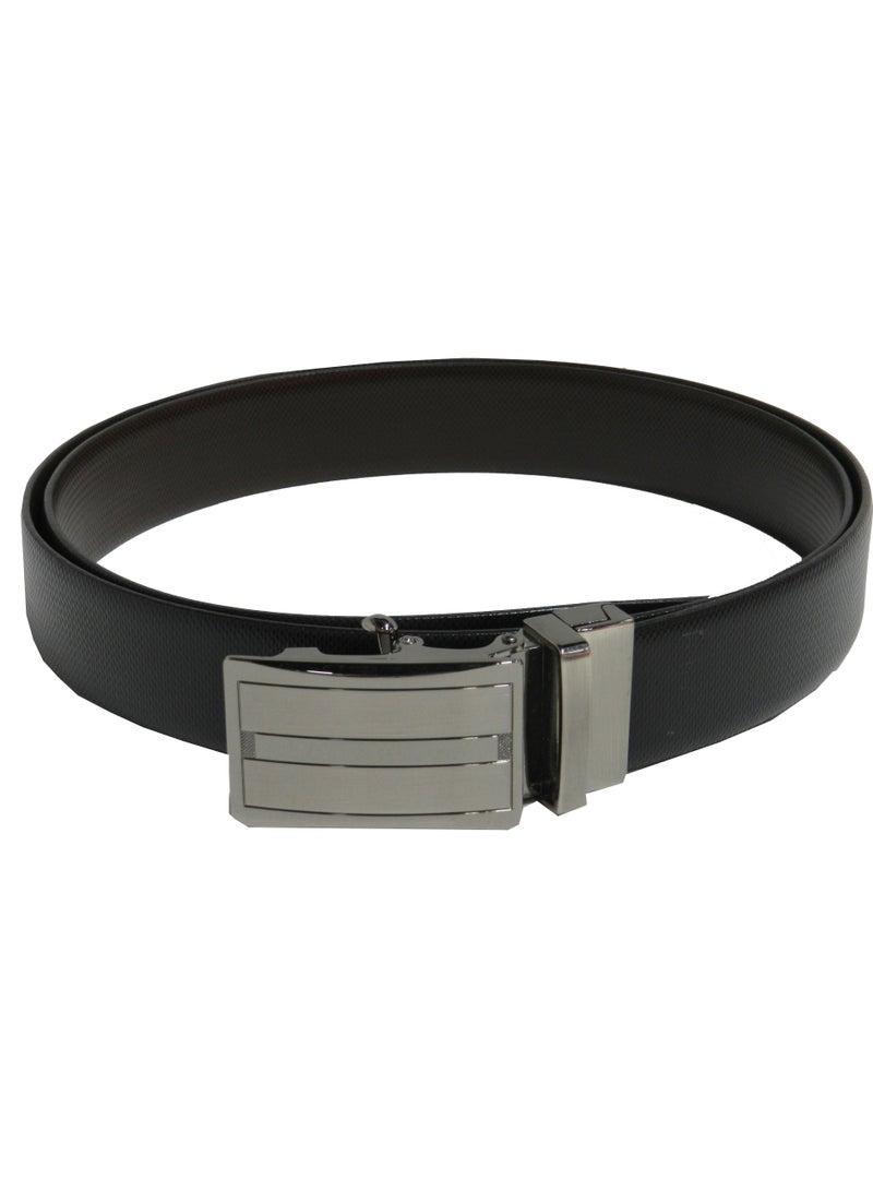LAVERI LEATHER GENUINE LEATHER 35 MM FORMAL  BLACK AND BROWN BELT FOR MENS WITH AUTO LOCK BUCKLE - Image 1