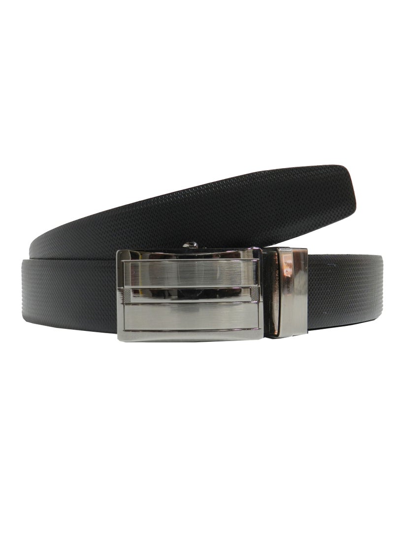 LAVERI LEATHER GENUINE LEATHER 35 MM FORMAL  BLACK AND BROWN BELT FOR MENS WITH AUTO LOCK BUCKLE - Image 2