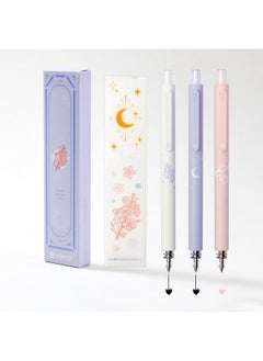 Kaco Rocket Gel Pens Cute Stationery 3 Pieces Set, 0.7 Mm Medium Point, 2 Black Ink And 1 Coral Ink, Quick Drying Aesthetic Cute Pens Office Supplies  - Image 1
