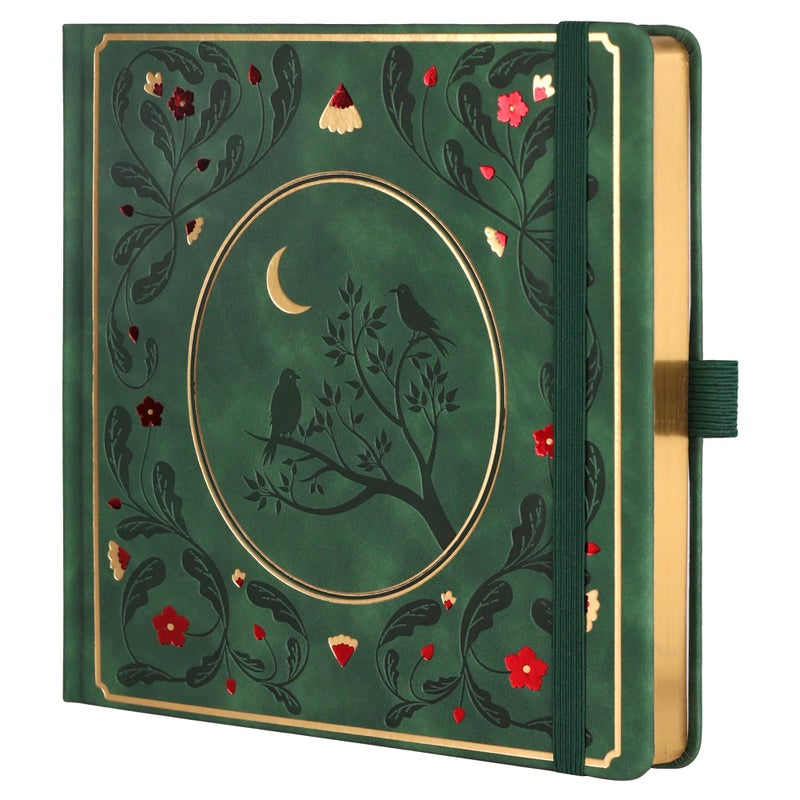 TIEFOSSI Dotted Journal Notebook, Dot Grid Notebook for Women Men, Hardcover PU Leather Journal, 160 GSM Thick Paper, 160 Numbered Pages with Gold Edges, 8 x 8 Square Diary - Image 1