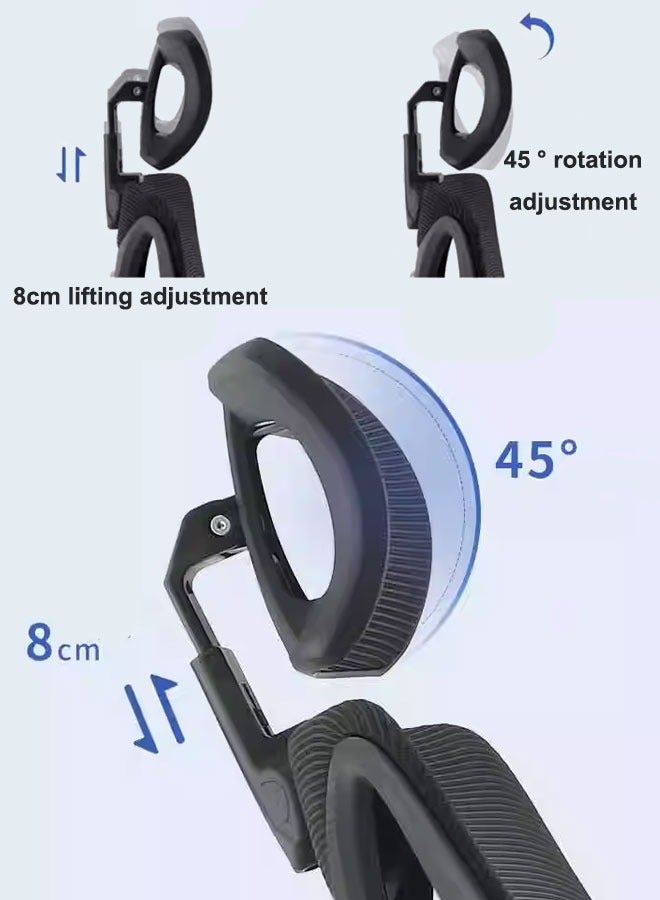HQ-GAMING Ergonomic Office Chair, Height Adjustable Desk Chair with Lumbar Support Backrest & Headrest and Armrests, Swivel Mesh Comfort Computer Chair Black Gaming Chairs  - Image 5
