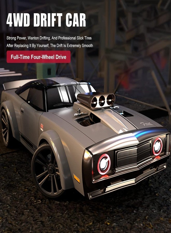 Samtop RC Drift Car Remote Control Car 1/16 Scale 38KM/H High Speed Fast 4WD RC Car 2.4Ghz Steering Control Full Scale with LED Lights 2Pcs Rechargeable Batteries Racing for Kids and Adults Gift - Image 4