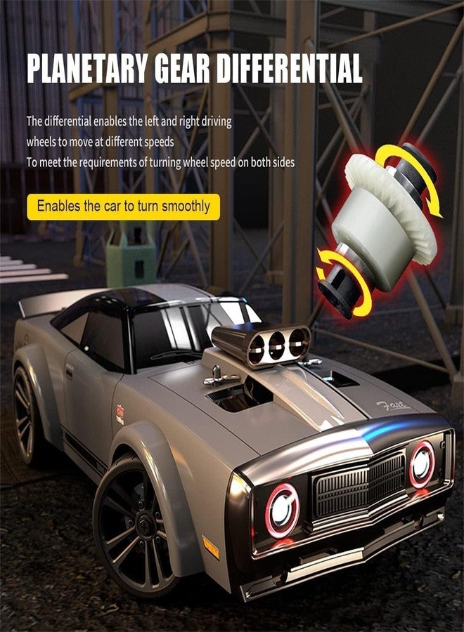 Samtop RC Drift Car Remote Control Car 1/16 Scale 38KM/H High Speed Fast 4WD RC Car 2.4Ghz Steering Control Full Scale with LED Lights 2Pcs Rechargeable Batteries Racing for Kids and Adults Gift - Image 3
