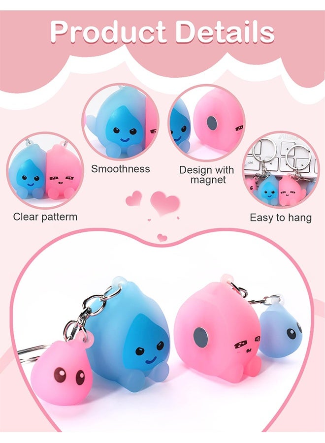 1Pair ChunlongFour Cute Couple Matching Keychains, Romantic His and Hers Keyring Set, Best Gift for Boyfriend Girlfriend Him Her, Valentine's Day Christmas Birthday Anniversary Presents - Image 3