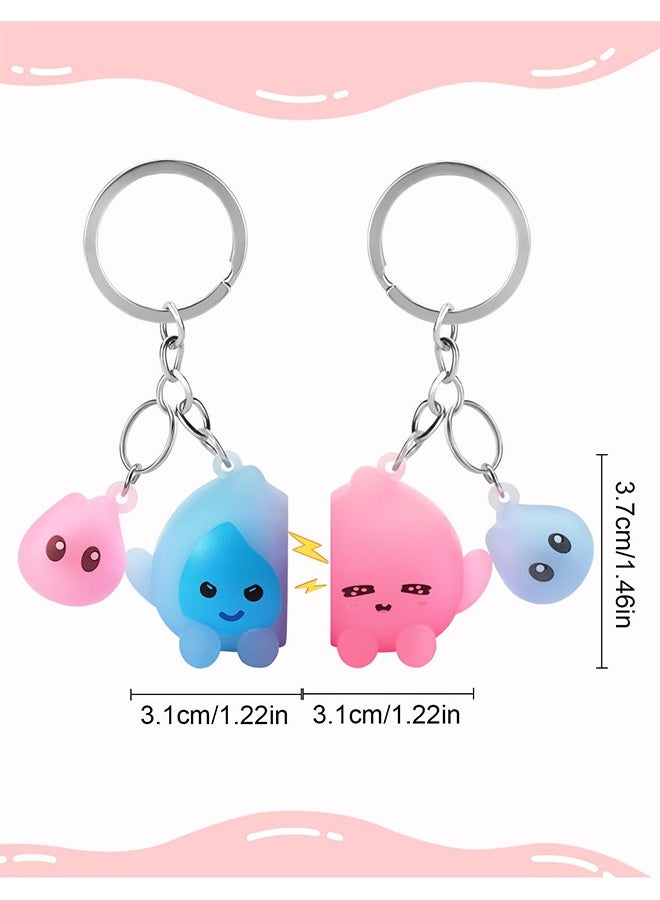 1Pair ChunlongFour Cute Couple Matching Keychains, Romantic His and Hers Keyring Set, Best Gift for Boyfriend Girlfriend Him Her, Valentine's Day Christmas Birthday Anniversary Presents - Image 2