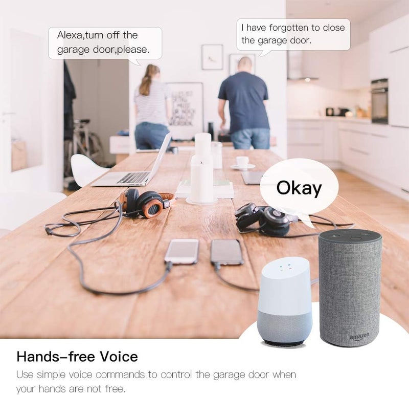 مويس MOES WiFi متحكم وفتاح باب الجراج الذكي، تطبيق Smart Life/Tuya، جهاز تحكم عن بعد متوافق مع Alexa Echo Google Home، لا يتطلب Hub - Image 3