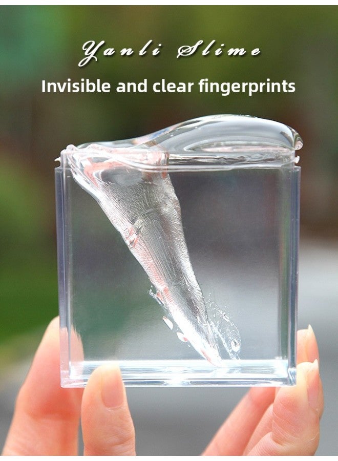 Invisible Through Thai Slime Suit Frozen Hard Crystal Mud Net Red Foaming Gum Glitter Material Decompression Slime-Color:Invisible Transparent Thai 400ml + 7 Colors Of Pigments, Five-piece Packaging Box