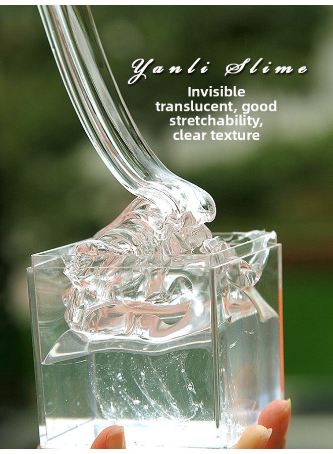 Invisible Through Thai Slime Suit Frozen Hard Crystal Mud Net Red Foaming Gum Glitter Material Decompression Slime-Color:Invisible Transparent Thai 400ml + 7 Colors Of Pigments, Five-piece Packaging Box