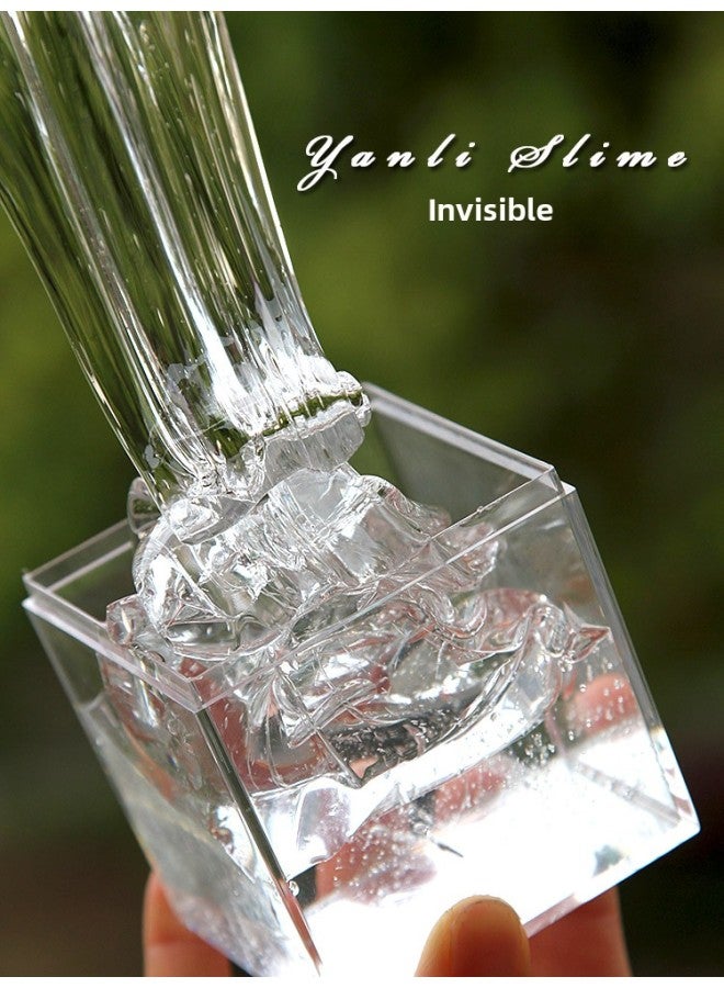 Invisible Through Thai Slime Suit Frozen Hard Crystal Mud Net Red Foaming Gum Glitter Material Decompression Slime-Color:Invisible Transparent Thai 400ml + 7 Colors Of Pigments, Five-piece Packaging Box