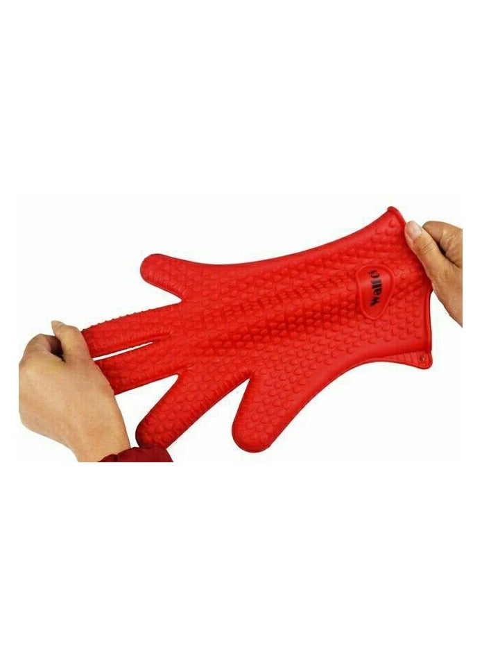 قفازات طبخ للفرن سيليكون مقاومة للماء والحرارة، مناسبة للشواء وغسيل الاطباق متعدد الالوان - Image 4