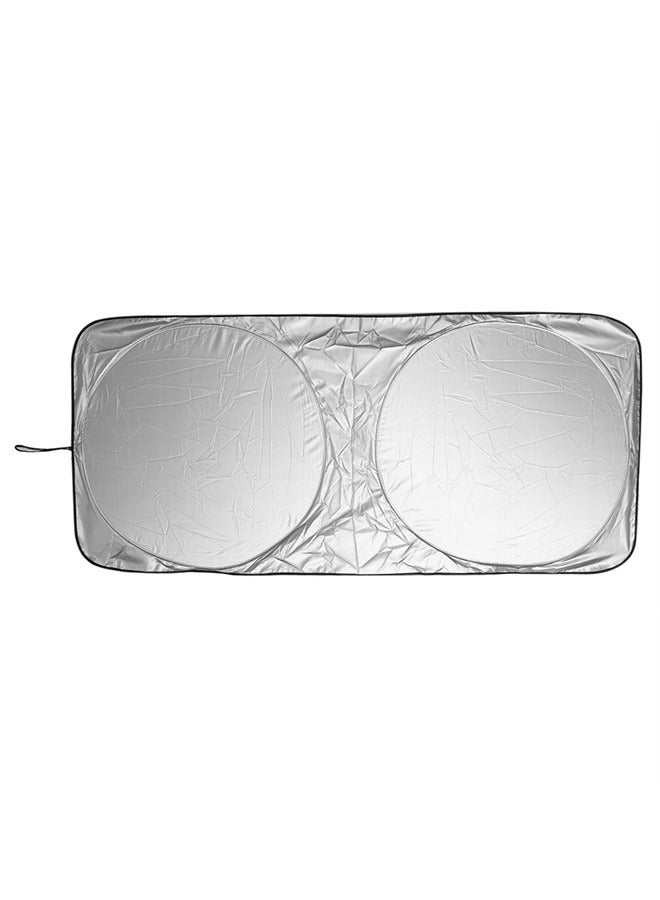 Premium Car Window Folding Sunshade Silver and Black - Image 2