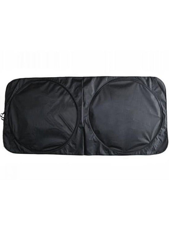 Premium Car Window Folding Sunshade Silver and Black - Image 1