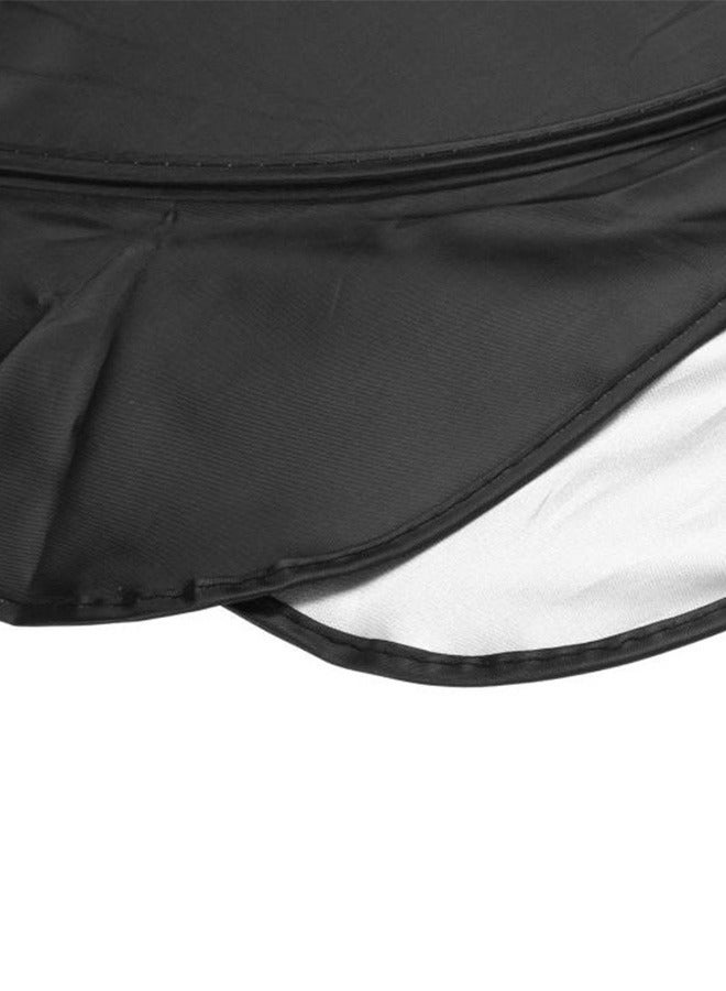 Premium Car Window Folding Sunshade Silver and Black - Image 5