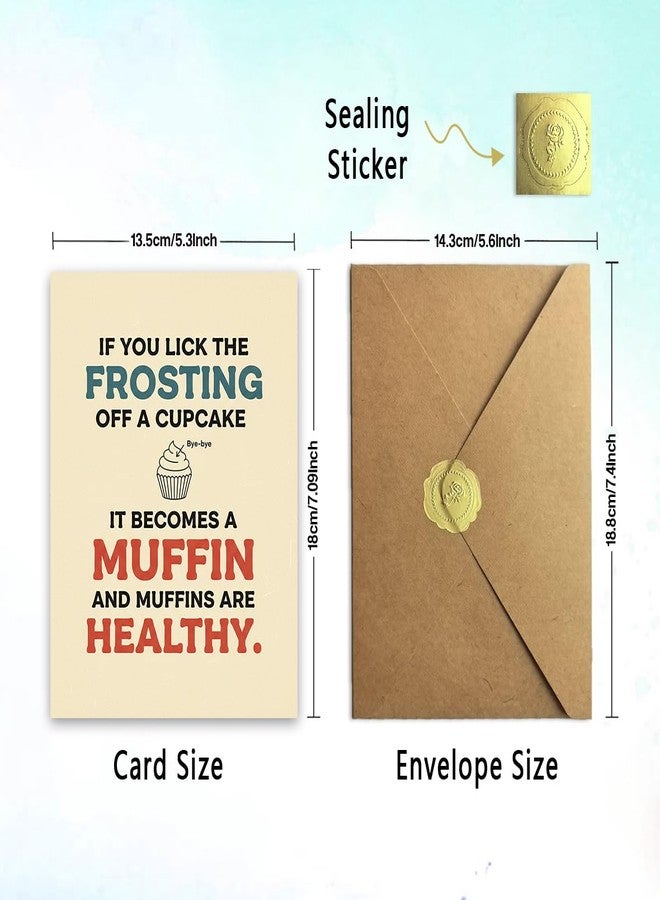 ATTLVV Funny Birthday Card, Food Humor Birthday Gift, with Kraft Envelope and Gold Seal Sticker - Image 3