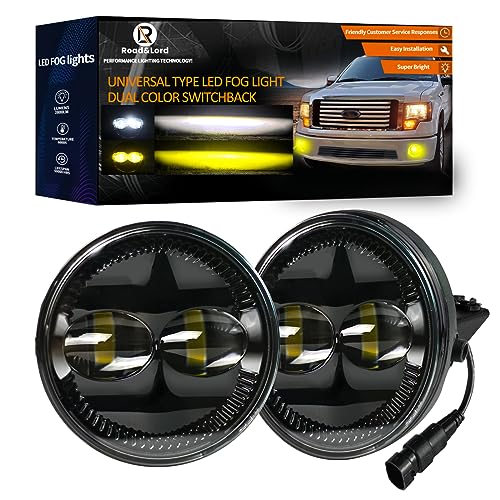 RoadandLord For f150 LED Fog Lights Compatible with 2006-2014 F150 Ranger 2008-2011 Expedition 2007-2014 Fog Lamps, Dual Color DOT Approved Bumper Driving Light Kit (Dual Color Light) (Dual Color Light) - Image 1