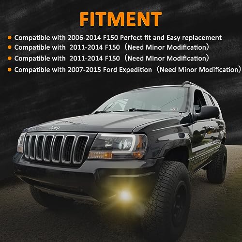 RoadandLord For f150 LED Fog Lights Compatible with 2006-2014 F150 Ranger 2008-2011 Expedition 2007-2014 Fog Lamps, Dual Color DOT Approved Bumper Driving Light Kit (Dual Color Light) (Dual Color Light) - Image 4