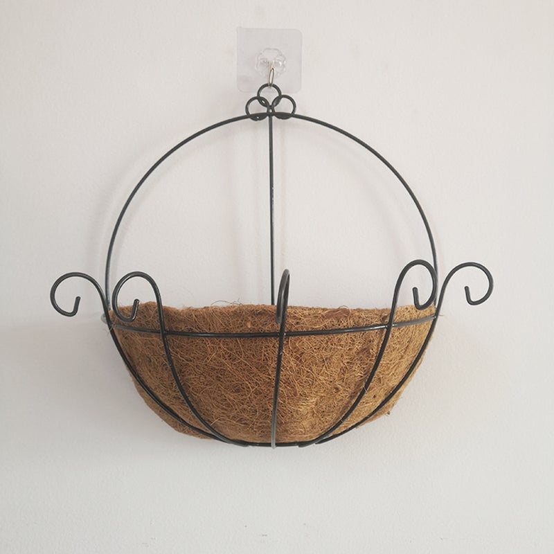 1PC Coconut Cushion Wall Hanging Flowers Pot Coconut Flower Basket Wall-mounted Decorative Flowerpots for Office Home Hotel Decorations - Image 2