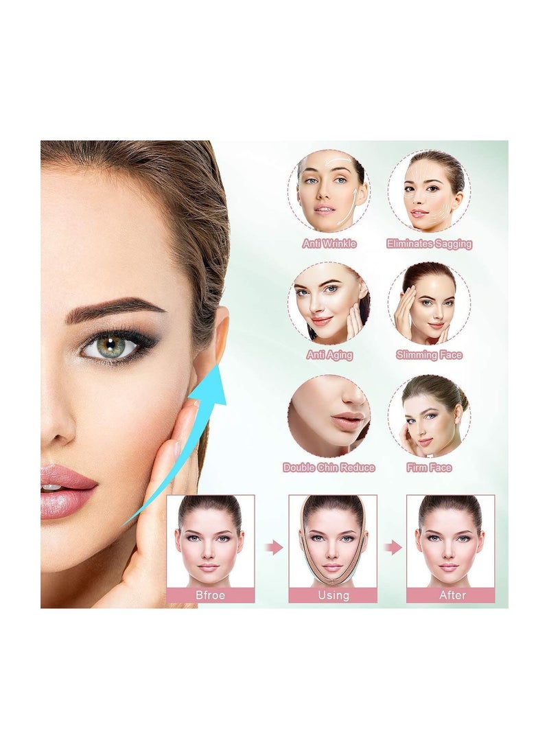 NIBEMINENT Double Chin Reducer, Face Slimming Strap, Pain-Free V-Line Cheek Lift Up Band, Shaper for Anti Aging Wrinkle, Reducing Chin, Snoring (Orange) - Image 2