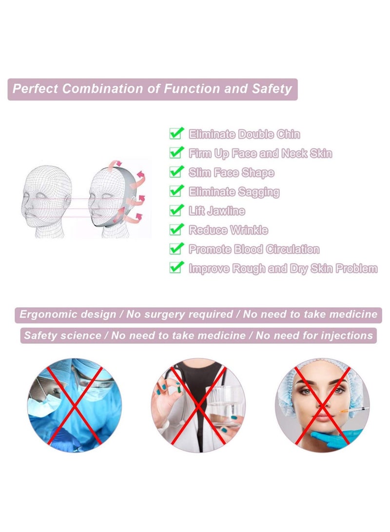 NIBEMINENT Double Chin Reducer, Face Slimming Strap, Pain-Free V-Line Cheek Lift Up Band, Shaper for Anti Aging Wrinkle, Reducing Chin, Snoring (Orange) - Image 3