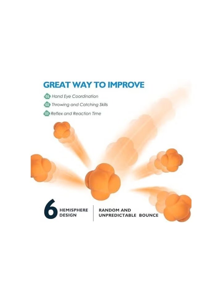 Reaction Ball Sports Speed ​​and Agility Training Ball High Rebound Six-Sided Rubber Design to Increase Hand-Eye Coordination and Reaction Time Flexible Speed ​​Sensitive Deflection Ball (Multi-Color) - Image 3