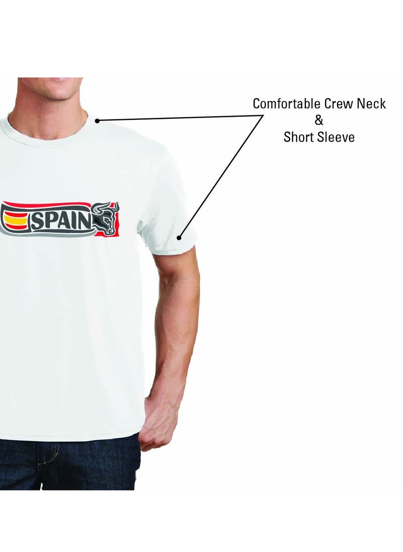 Generic - Spain Adult T-Shirt for Mens - Round Neck Short Sleeve Cotton T-Shirt - Soft and Comfortable Men Tshirt - Perfect for Souvenir - Spanish Tshirt - Image 1
