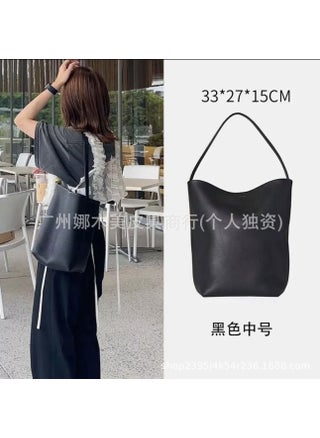 The Row Leather Tote Bag Large Capacity Casual Shoulder Medium Black - pzsku/Z88FF99DBD4ADB4D22938Z/45/_/1734110562/ff0d168a-8595-45b8-91dc-75e052585466