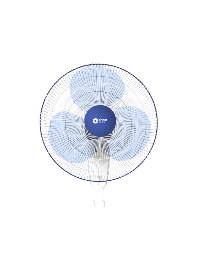 Orient Electric Wall 91 | Wall Fan for Home | 100% Copper Motor with COP-TER Technology | 90 Degree Oscillation & Tilt Mechanism | 3 Speed Pull Cord | Military Grade Guard | White & Blue - Image 1