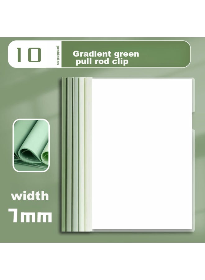 Simaa Gradient Water Drop Pull Rod Clip, Thickened Pp A4 Student Storage Folder For Resumes And Reports, File Holder With Pull Rod, Pack Of 10, Matcha Milk Green, 22469 - Image 2