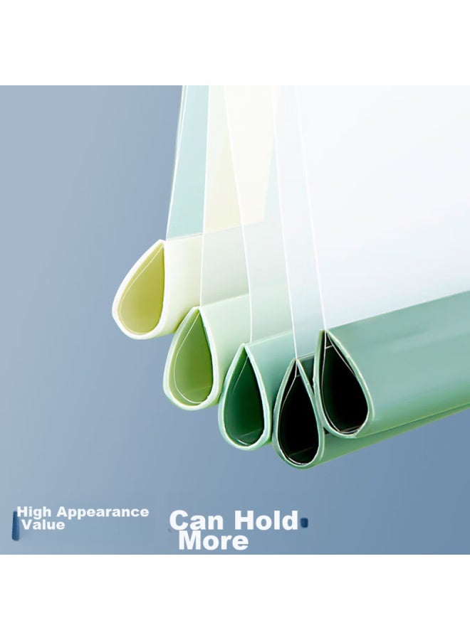 Simaa Gradient Water Drop Pull Rod Clip, Thickened Pp A4 Student Storage Folder For Resumes And Reports, File Holder With Pull Rod, Pack Of 10, Matcha Milk Green, 22469 - Image 3