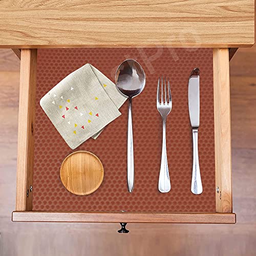 ElastPro (45 cm X 1.5 m) Brown Anti-Slip EVA Mat for Fridge, Kitchen Drawer, Shelf Liner (RoundDots Texture Brown) - Image 5