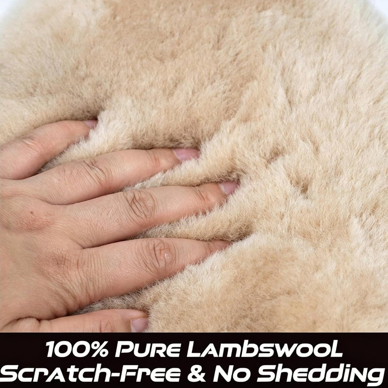 Gracefur قفاز غريسفور الطبيعي من جلد الغنم لغسيل السيارات، قفازات غسيل خالية من الخدوش والخيوط، مقاس كبير جدًا لأداة تنظيف صوف جلد الحمل (مع أصابع، عبوة واحدة) - Image 3