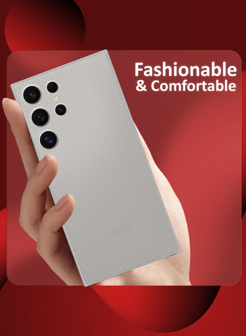 CATANES ( for Galaxy S24 Ultra ) Case Air Skin Line Design Back Cover Sturdy Durable Ultra-Thin Case Drop Protection Cover Clear - White - Image 2