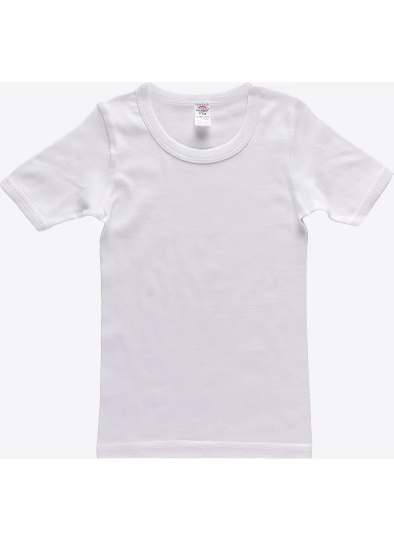 Malabadi Boy 6 Pack E Series Round Neck Short Sleeve Rib Undershirt 202 - E