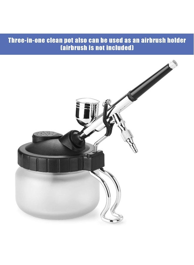 Airbrush Cleaning Kit, Airbrush Clean Pot Cleaning Jar with Holder, 3 Pc Filter Cotton, 5pc Cleaning Needles, 5pc Cleaning Brushes, 1pc Wash Needle  - Image 5